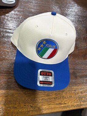 OTTO Classic Fit Mid Profile Italia Baseball Hat Cap  OSFM Flag Logo NEW
